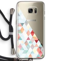 Gekleurde driehoekjes pastel: Samsung Galaxy S7 Edge Transparant Hoesje met koord