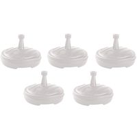 5x Witte ronde parasolvoet plastic 13 liter