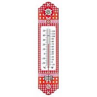 Metalen thermometer Alpen 29 cm rood voor gebruik binnen en buiten Metalen thermometer Alpen 29 cm rood voor gebruik binnen en buiten