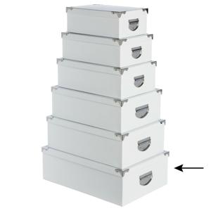 5Five Opbergdoos/box - 3x - wit - L48 x B33.5 x H16 cm - Stevig karton - Whitebox