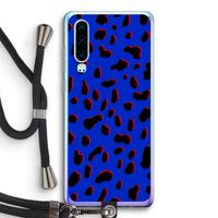 Blue Leopard: Huawei P30 Transparant Hoesje met koord