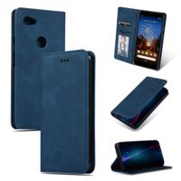Retro huid voelen Business magnetische horizontale Flip lederen case voor Google pixel 3A XL (marineblauw)