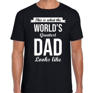 Worlds greatest dad kado shirt voor vaderdag / verjaardag zwart heren 2XL  -