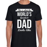 Worlds greatest dad kado shirt voor vaderdag / verjaardag zwart heren 2XL  -