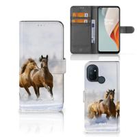 OnePlus Nord N100 | Telefoonhoesje | Met pasjeshouder | Paarden