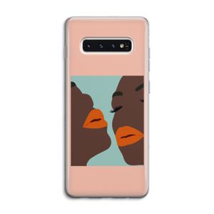 Orange lips: Samsung Galaxy S10 4G Transparant Hoesje