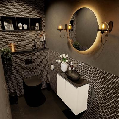 MONDIAZ FOWY toiletmeubel 60 cm kleur talc. Waskom positie rechts kleur urban | urban. Zonder kraangat Mondiaz
