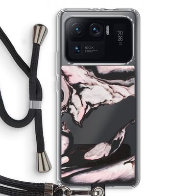 Roze stroom: Xiaomi Mi 11 Ultra Transparant Hoesje met koord