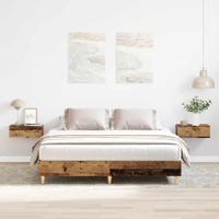 Bedframe zonder matras 150x200 cm spaanplaat bewerkt hout