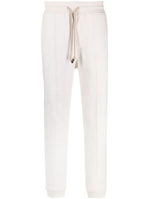 Brunello Cucinelli pantalon de jogging en coton à lien de resserrage - Tons neutres