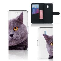 Xiaomi Redmi 8A | Telefoonhoesje | Met pasjeshouder | Kat Xiaomi Redmi 8A | Telefoonhoesje | Met pasjeshouder | Kat