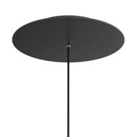 Grote plafondkap zwart met 1 uitgang rond 40cm