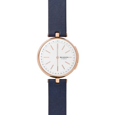 Horlogeband Skagen SKT1412 Leder Blauw 4mm