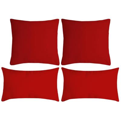 Stof Textile sierkussen Nelson - set 4x - rood - 2 formaten - polyester