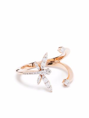 Anapsara bague Dragonfly en or rose 18ct ornée de diamants