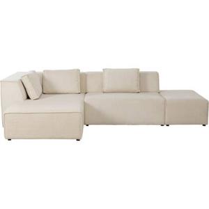 Kare Hoekbank Infinity Ottomane Cord Cream Left