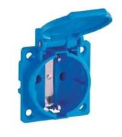 Enzo ABL Inbouw stopcontact IP54 blauw met klepje 4681098 Enzo ABL Inbouw stopcontact IP54 blauw met klepje 4681098