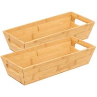 5Five Broodmand Classic Backery - 2x stuks - Bamboe - houtkleur - 33 x 14 x 7 cm