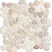 Stone Line Pebbles Mozaiek Tegel Kiezel - Crème / Rose Kiezels Ongeglazuurd 300x300mm