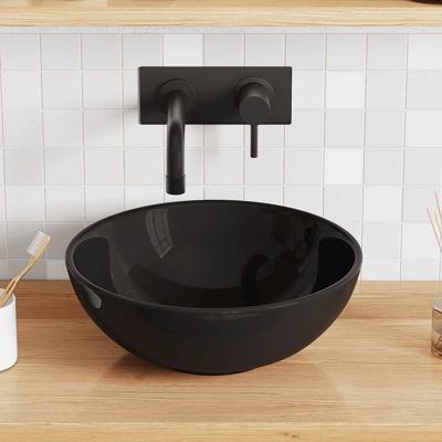 Wastafel 28x10 cm keramiek glanzend zwart