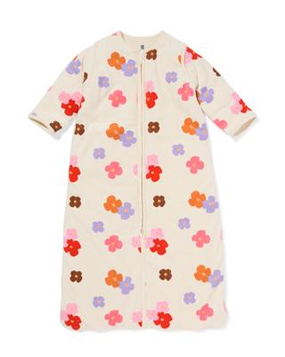 HEMA Slaapzak Met Afneembare Mouwen Velvet 3.0tog Bloemen Gebroken Wit (gebroken wit)