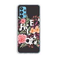 Hello in flowers: Samsung Galaxy A32 4G Transparant Hoesje - thumbnail