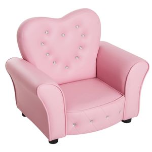 Kinderstoel - Kinderzetel - Kindersofa - Kinderbankje - Roze- L59 x B41,5 x H49 cm