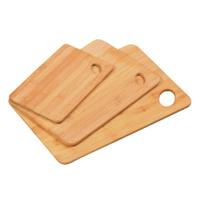 Kesper Keuken voedsel bereiden snijplanken - set 3x stuks - bamboe hout - verschillende formaten - Snijplanken - thumbnail