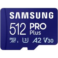 Samsung Pro Plus 512GB + SD-adapter Micro SD-kaart Blauw