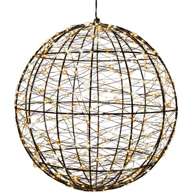 Verlichte kerstbal - 3D - D35 cm - 500 led lampjes - warm wit - metaal - decoratie bol