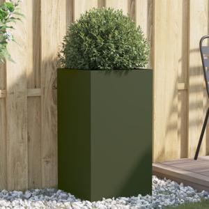 VidaXL Plantenbak 42x38x75 cm staal olijfgroen
