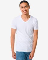 HEMA Heren T-shirt Slim Fit V-hals Bamboe Wit (wit) - thumbnail