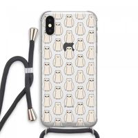 Uilen: iPhone XS Max Transparant Hoesje met koord