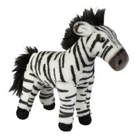 Pluche zwart/witte zebra knuffel 28 cm speelgoed   - - thumbnail
