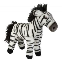 Pluche zwart/witte zebra knuffel 28 cm speelgoed - thumbnail