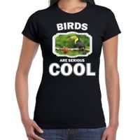 T-shirt birds are serious cool zwart dames - toekans/ toekan shirt