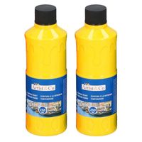 2x Acrylverf / temperaverf fles geel 250 ml