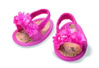 Heless Poppensandalen bloemen roze 38 45 cm - thumbnail
