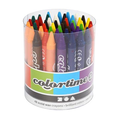 Creativ Company Set met 12 kleuren kleurkrijt, 48 st.