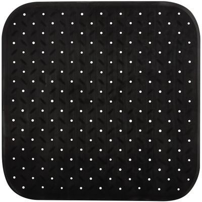 Douche/bad anti-slip mat badkamer - rubber - zwart - 54 x 54 cm - vierkant Douche/bad anti-slip mat badkamer - rubber - zwart - 54 x 54 cm - vierkant