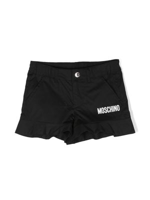 Moschino Kids short péplum à logo imprimé - Noir