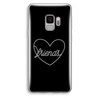 Friends heart black: Samsung Galaxy S9 Transparant Hoesje - thumbnail