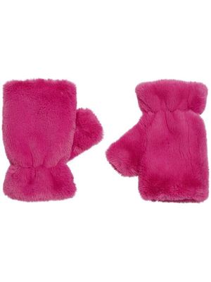Apparis mitaines en fourrure artificielle - Rose