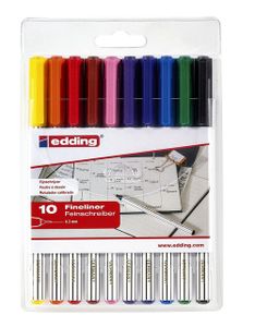 Fineliner Edding 89/10 assorti blister ÃƒÆ' 10 stuks