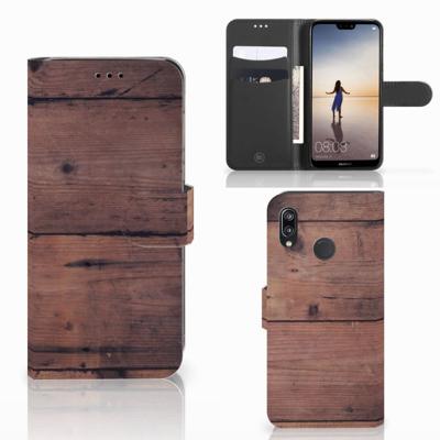 Huawei P20 Lite | Book Style Case | Old Wood
