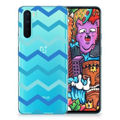 OnePlus Nord | TPU bumper | Zigzag Blauw
