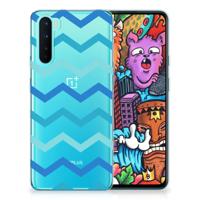 OnePlus Nord | TPU bumper | Zigzag Blauw