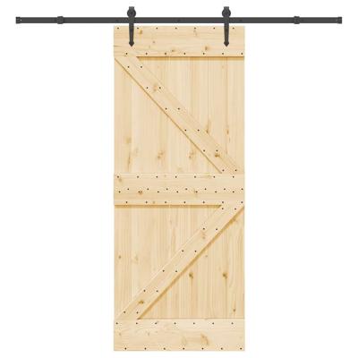 Schuifdeur met beslag 85x210 cm massief grenenhout