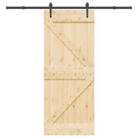 Schuifdeur met beslag 85x210 cm massief grenenhout