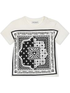 Dolce & Gabbana Kids T-shirt met bandanaprint - Wit